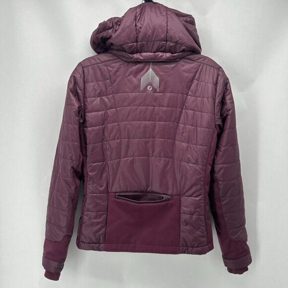 Oiselle Katron Insulated Jacket Size XS Full Zip Burgundy Hooded Outdoor Running - Picture 8 of 11